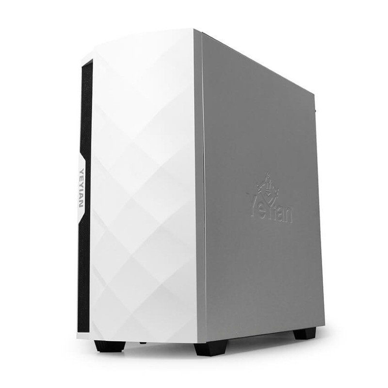 GABINETE GAMER YEYIAN ABYSS 2500, CON VENTANA LATERAL RGB , MIDI TOWER NEGRO, BLANCO