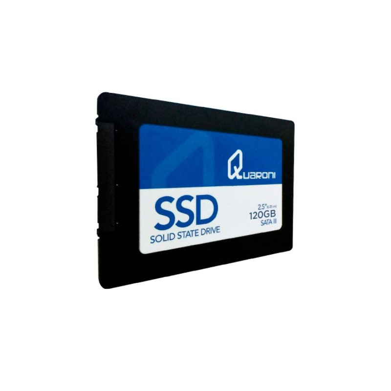 UNIDAD DE ESTADO SOLIDO SSD QUARONI 2.5 120GB SATA3 6GB/S 7MM LECT 410MB/S ESCRIT 170MB/S.